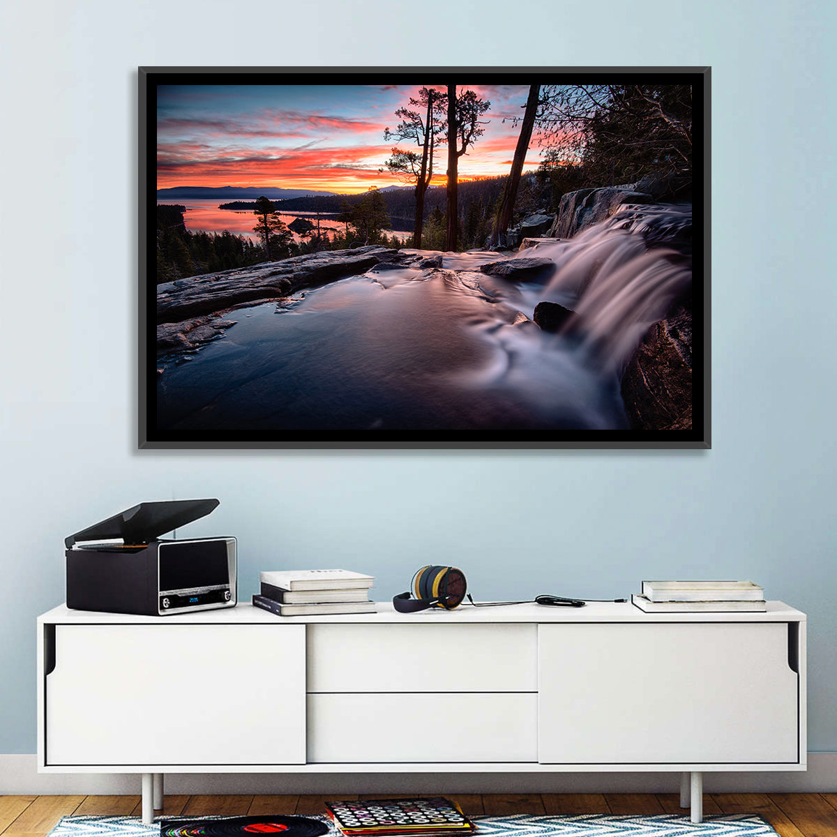 Waterfall Near Lake Tahoe Wall Art