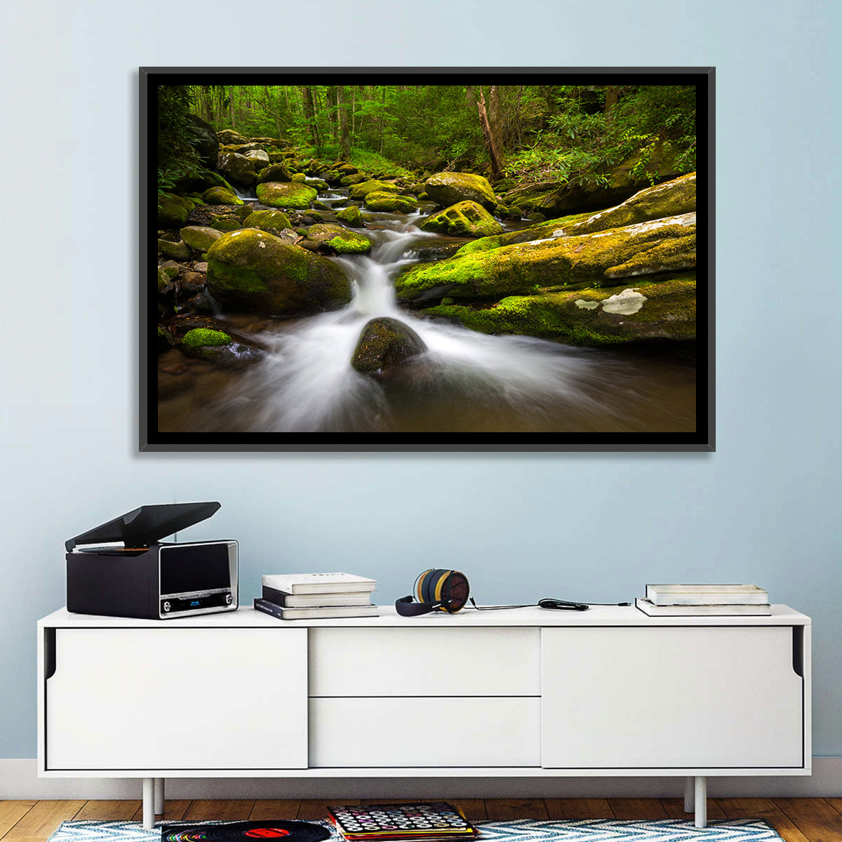 Green Forest Stream Wall Art