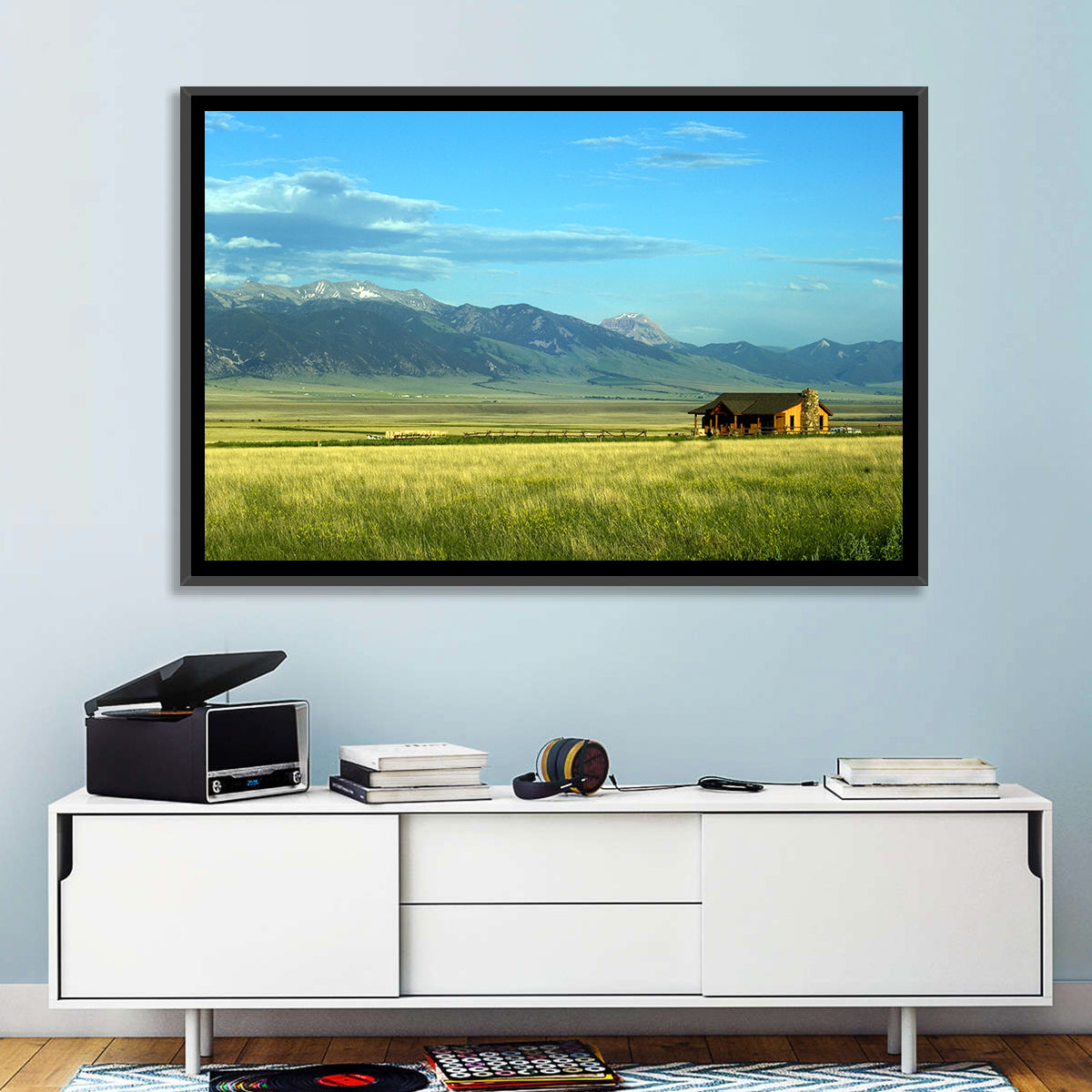 Montana Mountains Ranch Wall Art