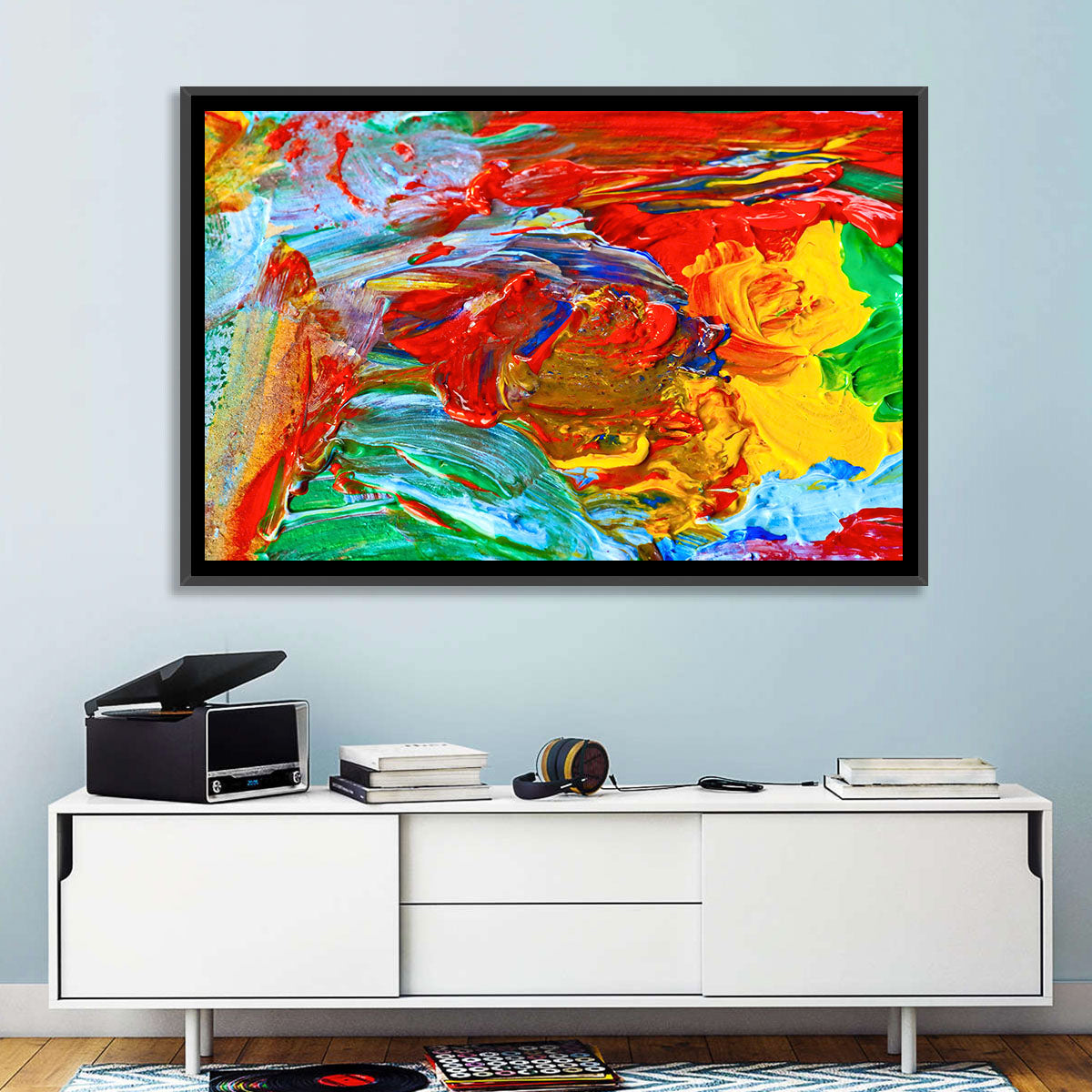 Random Colors Brush Abstract Wall Art