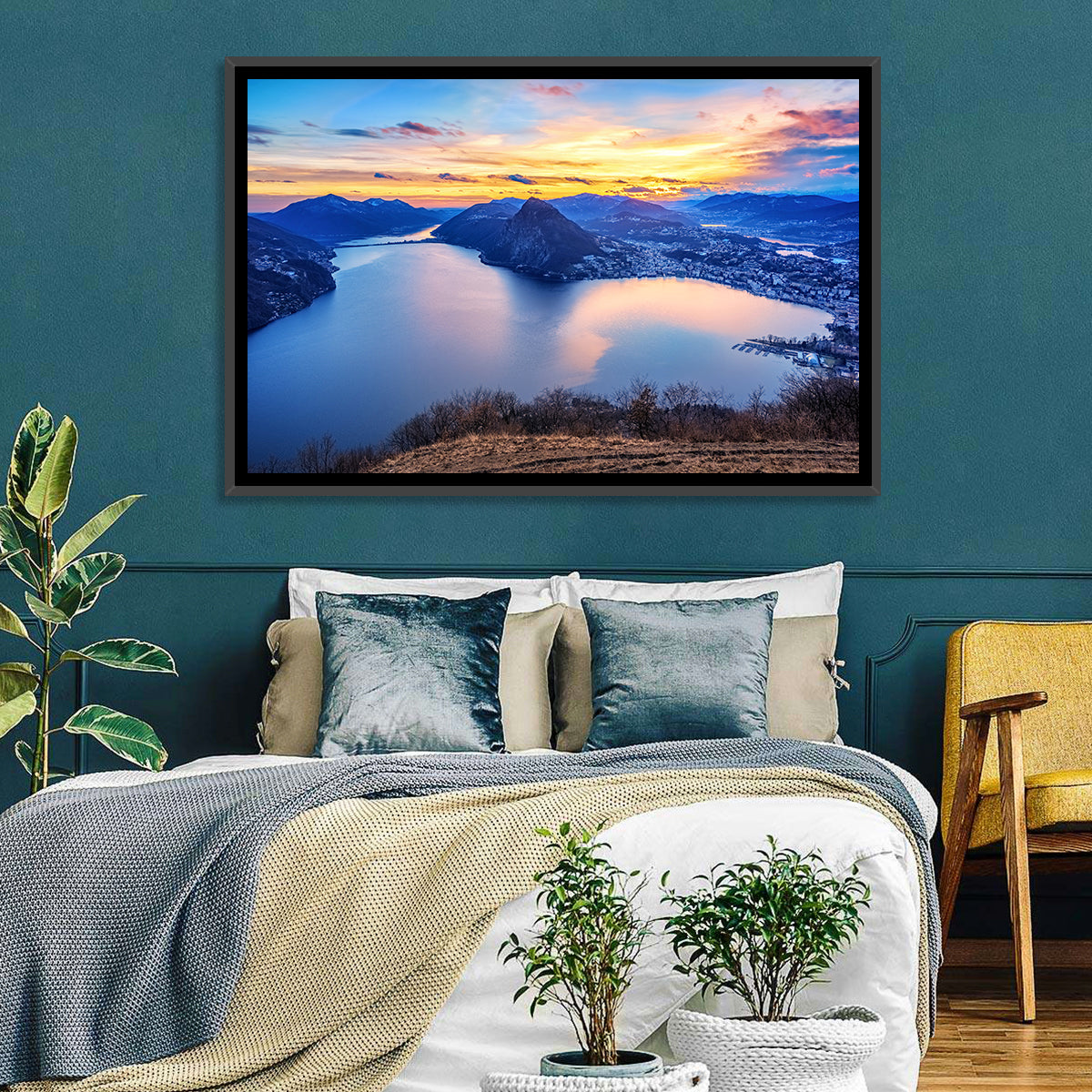Lake Lugano Sunset Wall Art