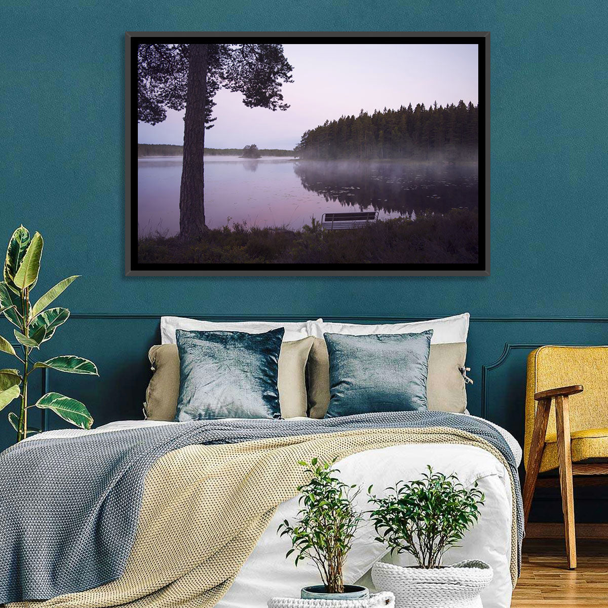 Misty Lake Wall Art