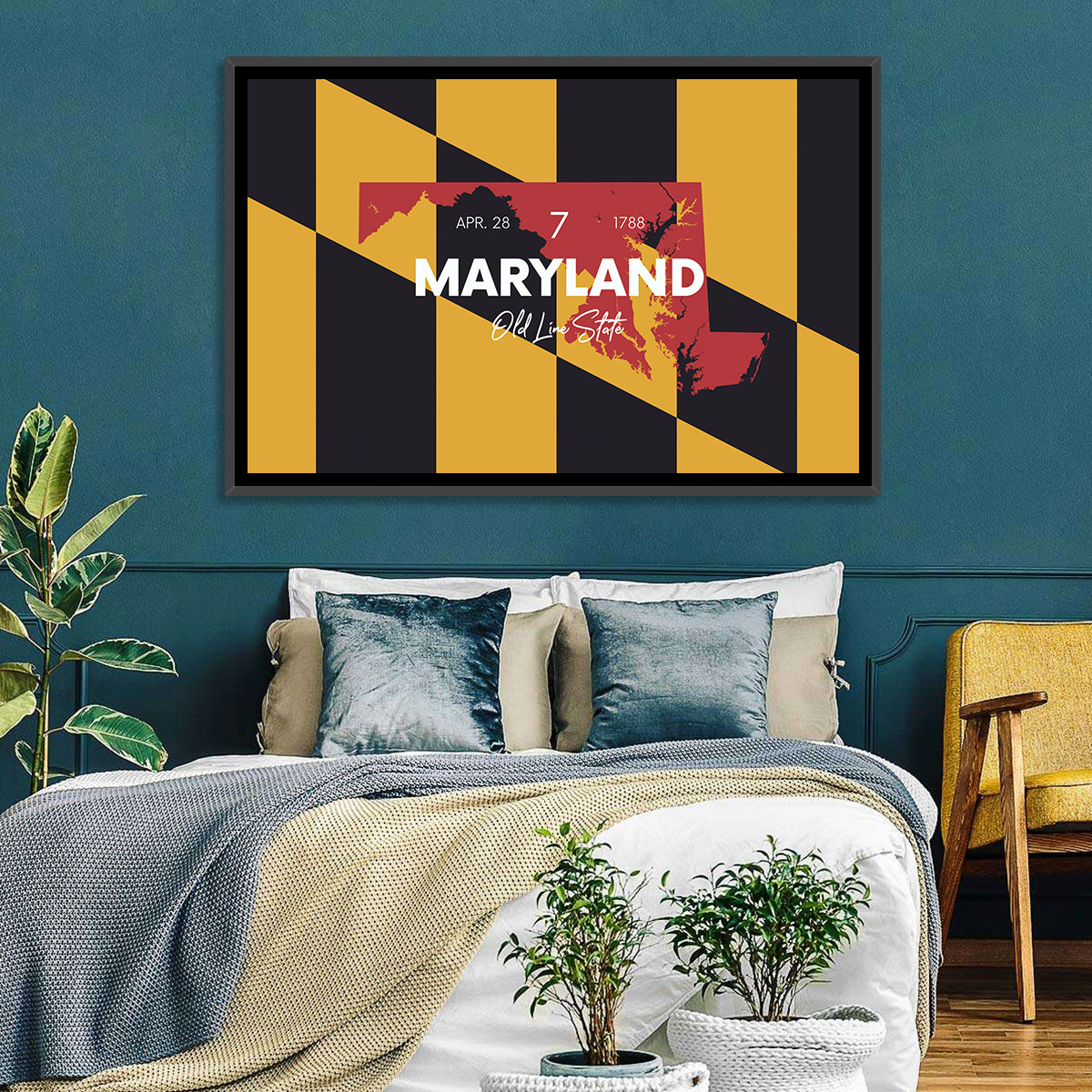 Maryland State Map Wall Art