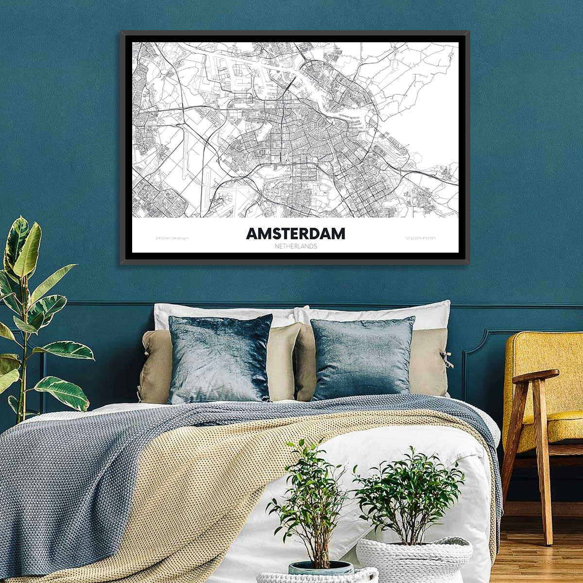 Amsterdam City Map Wall Art