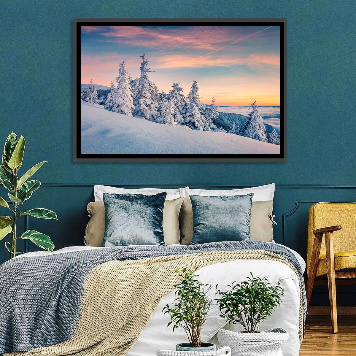 Snowy Carpathian Sunset Wall Art