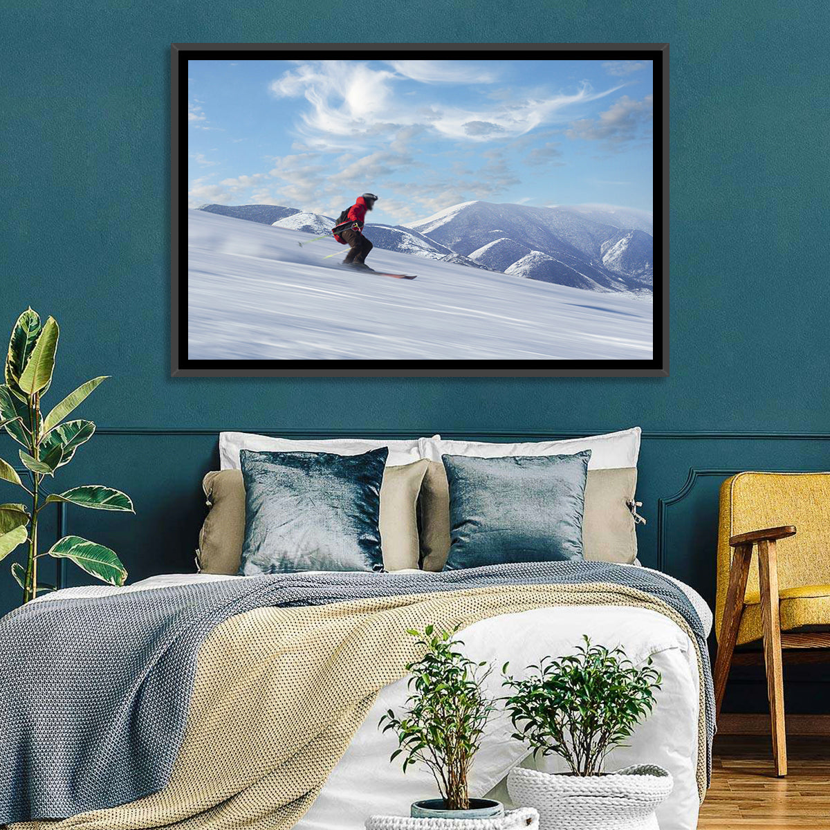 Man Skiing on Slope Wall Art
