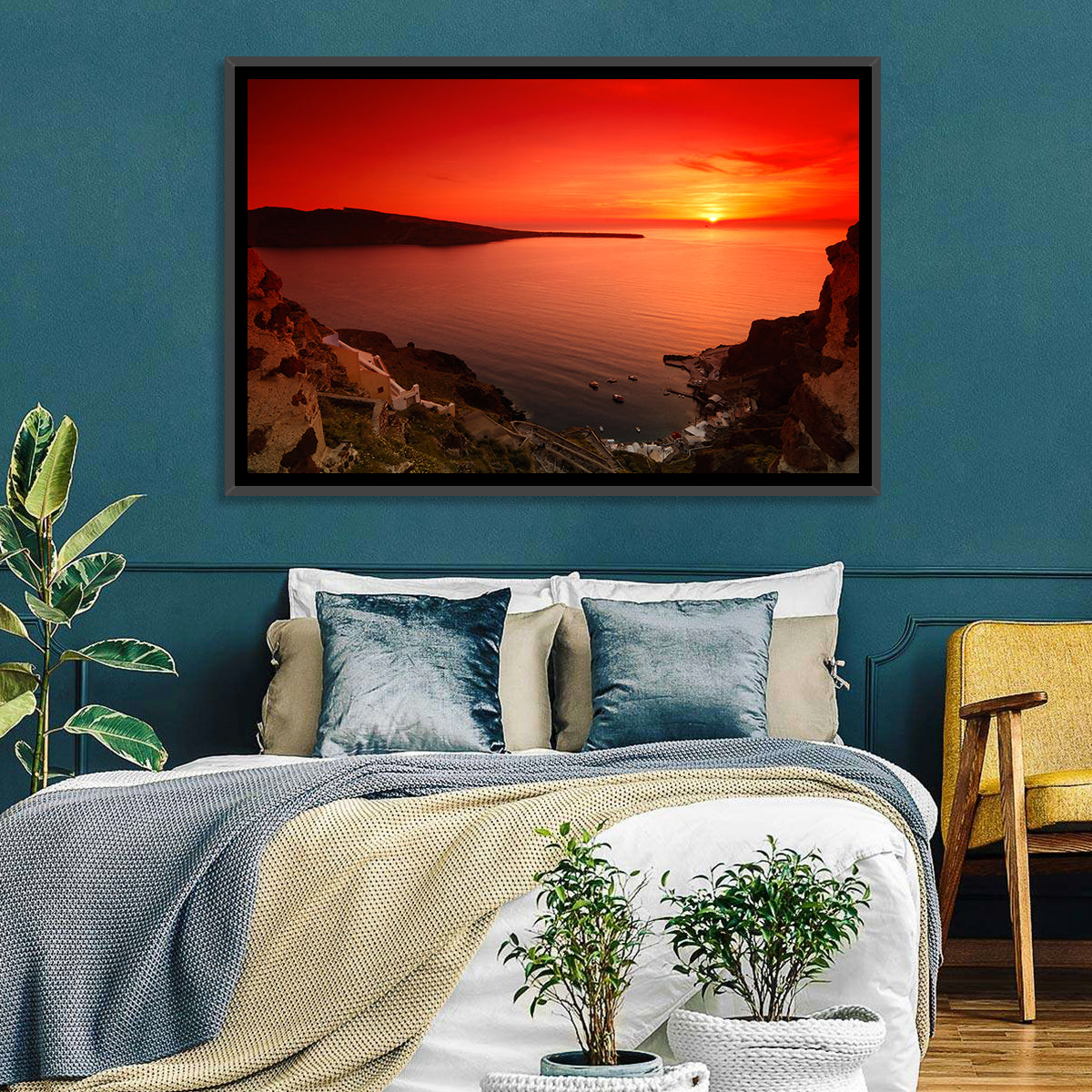 Santorini Sunset Wall Art