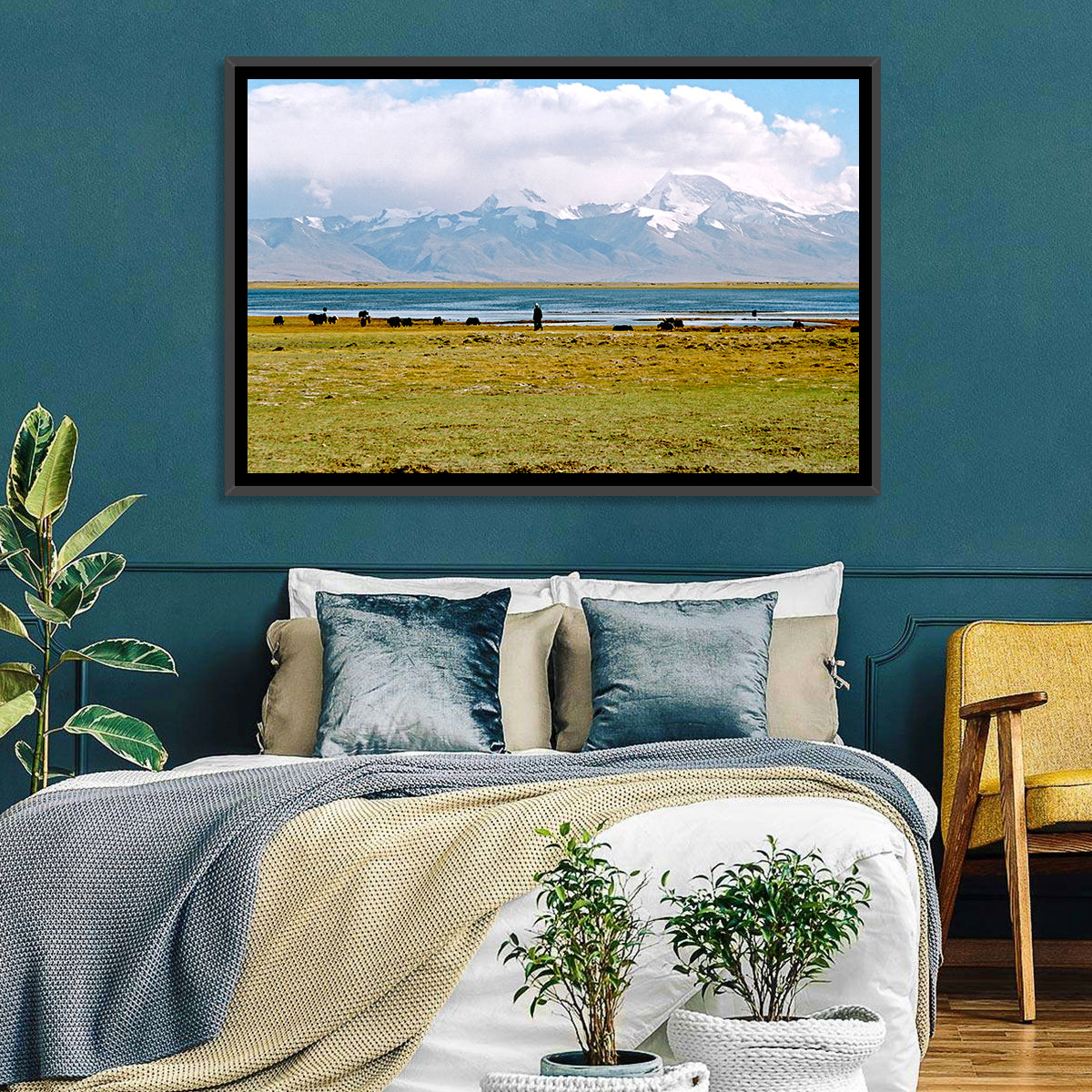 Kailash Mount from Manasarovar Lake Wall Art