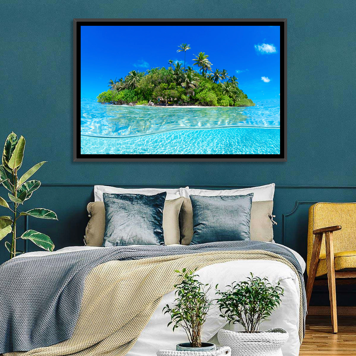 Green Tropical Island Wall Art