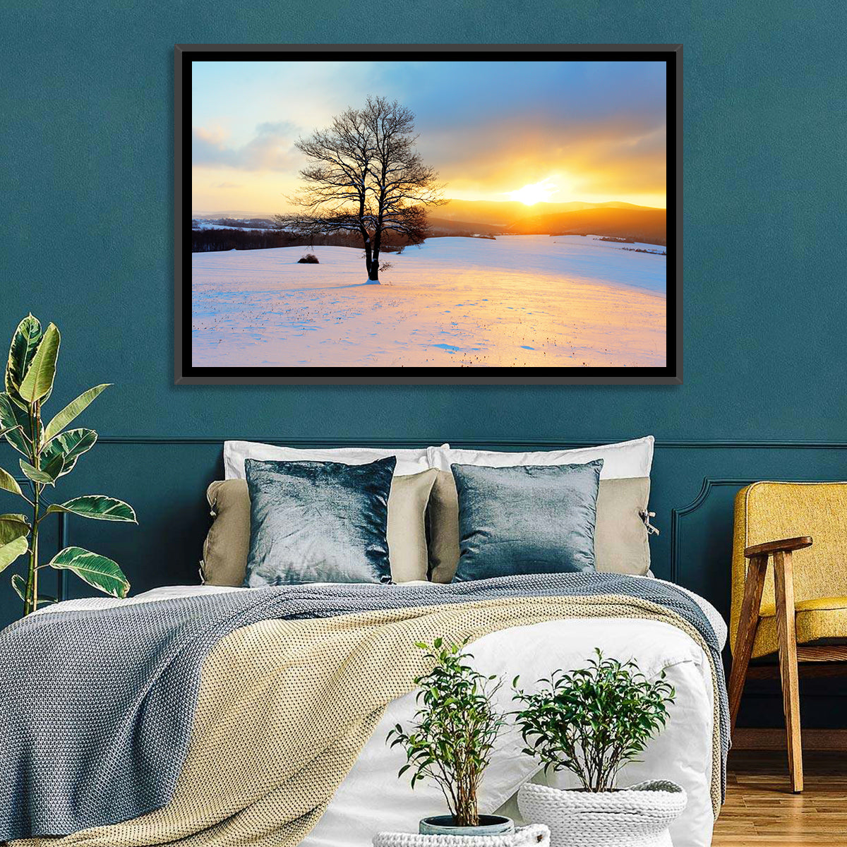 Snowy Winter Sunrise Wall Art