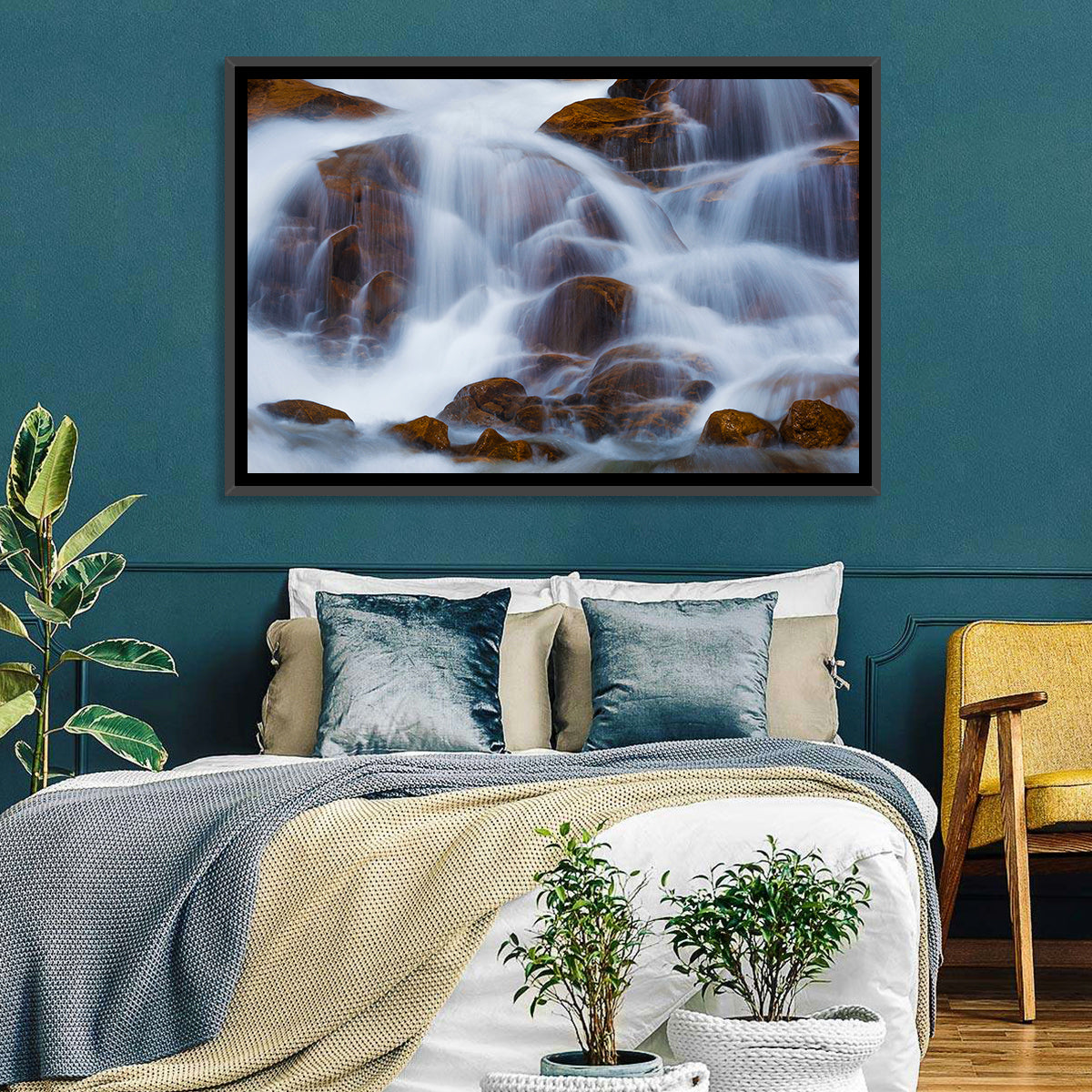 Rocky Mountain Waterfall Wall Art