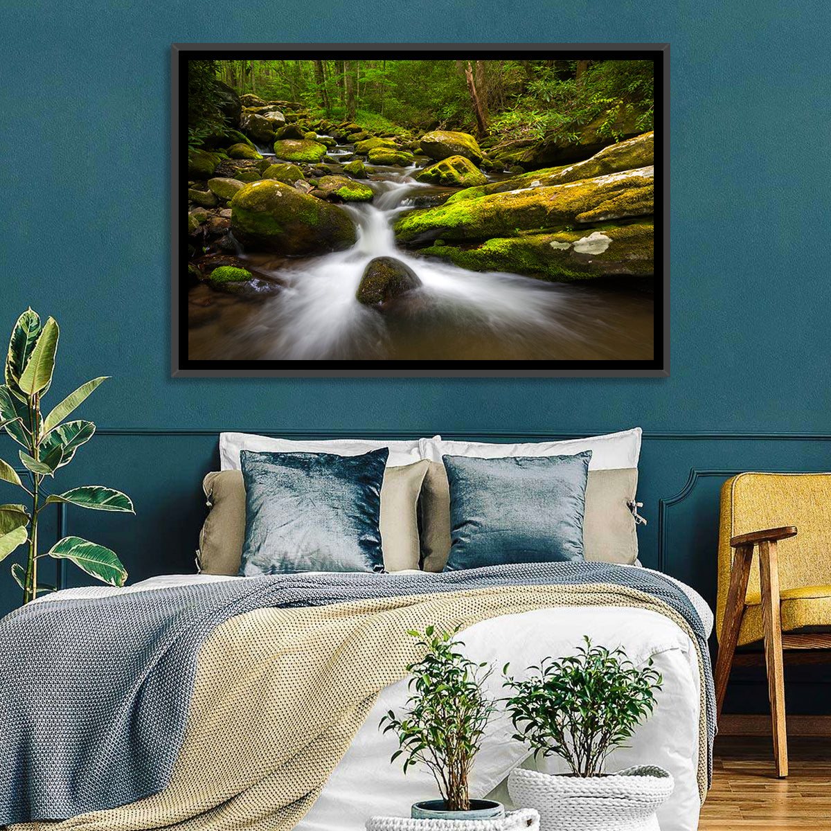 Green Forest Stream Wall Art