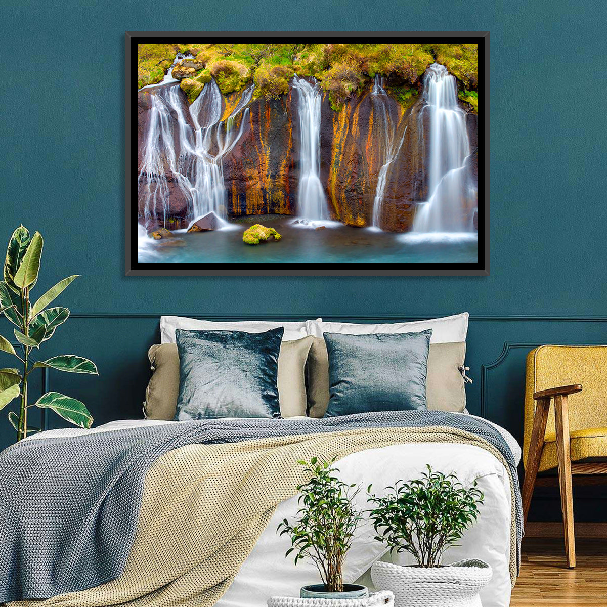 Hraunfossar Falls Wall Art