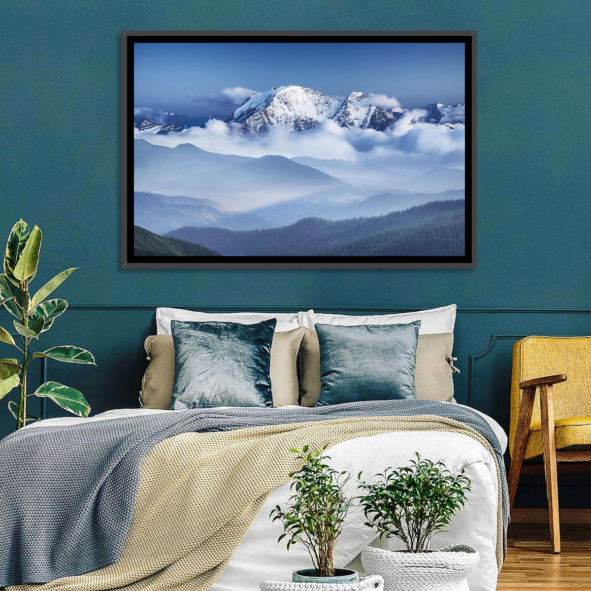 Snowy Mountain Clouds Wall Art