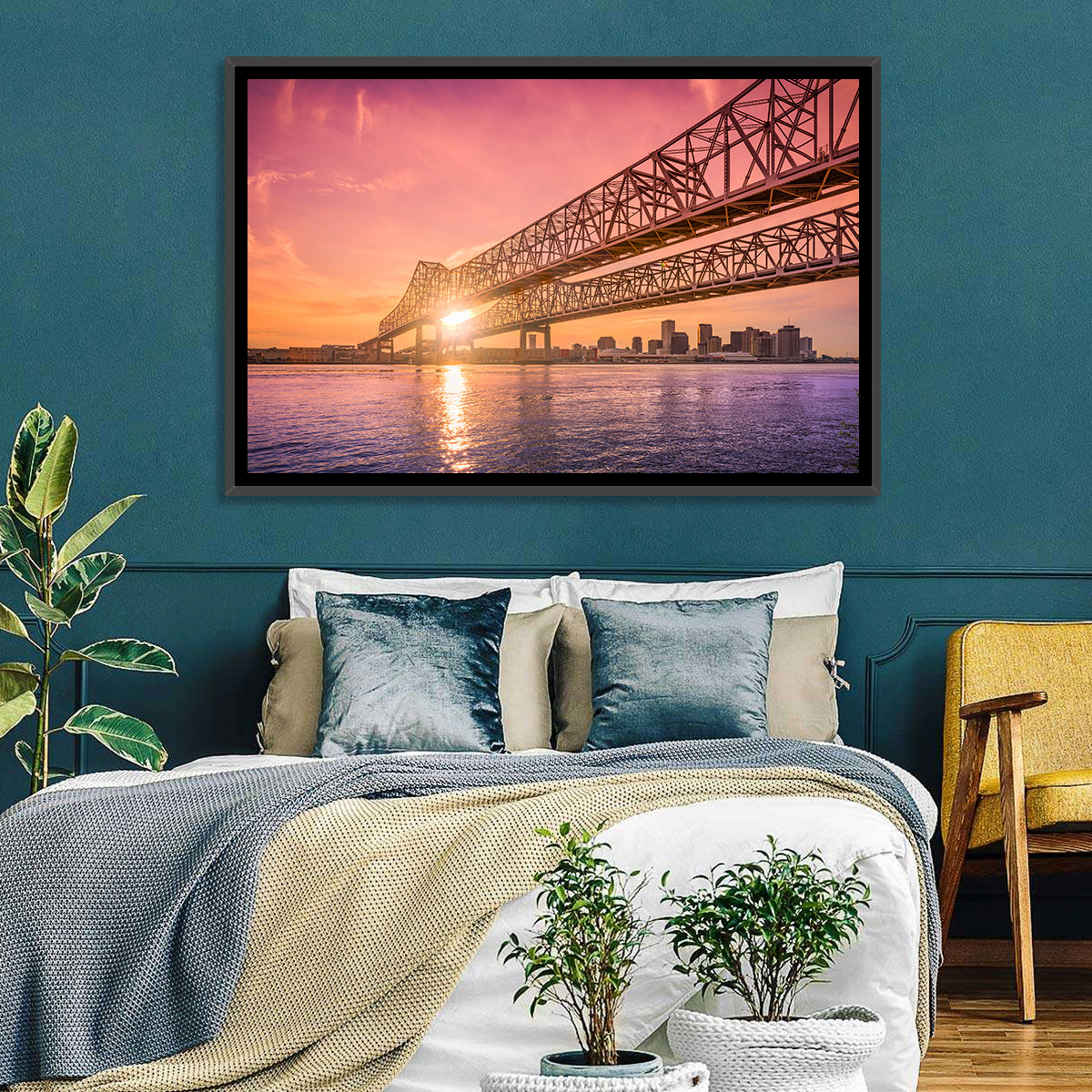 Crescent City Connection Bridge Wall Art