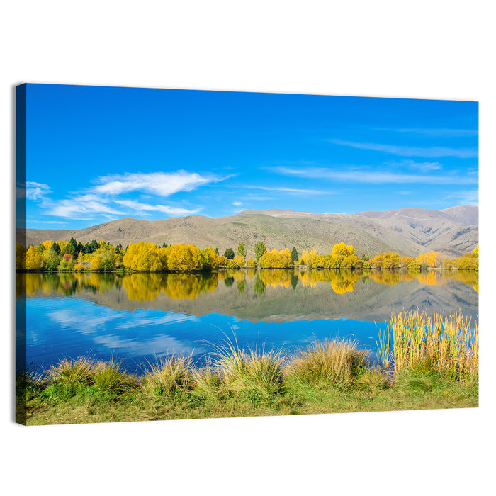 Ruataniwha Autumn Reflection Wall Art as a canvas print