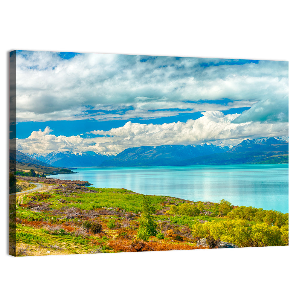 Turquoise Lake Pukaki with Mount Cook Wall Art, canvas print, landscape