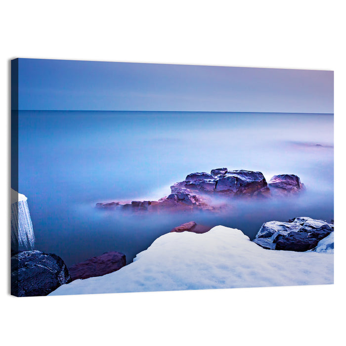 Lake Superior Shoreline at Twilight Wall Art as a canvas print
