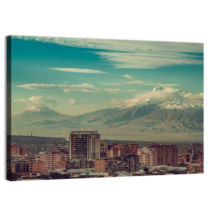 Yerevan Skyline with Mount Ararat Wall Art as a canvas print