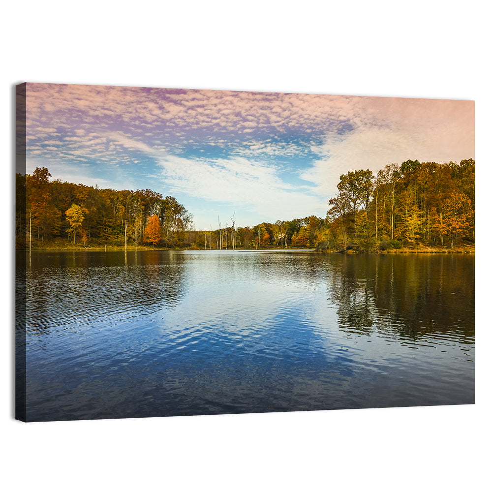 Seneca Lake Autumn Reflection Wall Art, canvas print, landscape