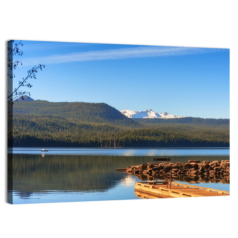 Odell Lake Pier Wall Art, canvas print, landscape