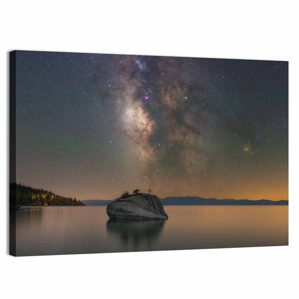 Milky Way Galaxy & Bonsai Rock Wall Art