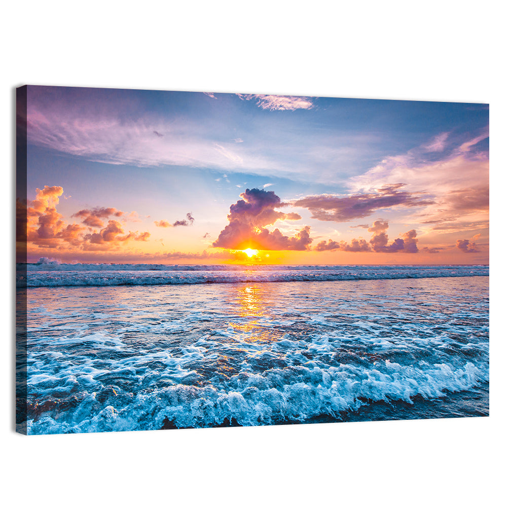 Sunburst Ocean Wave Wall Art, canvas print, landscape
