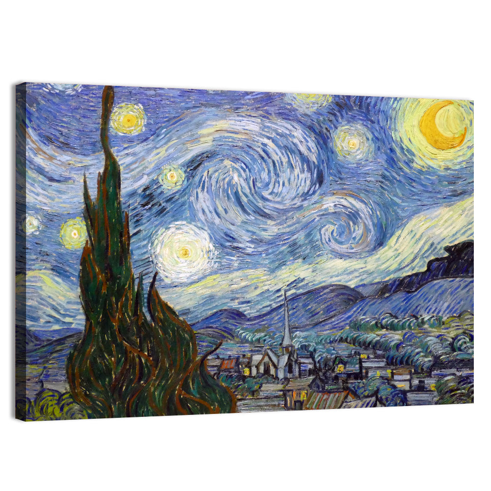 Starry Night Over Saint-rémy Wall Art, canvas print, landscape