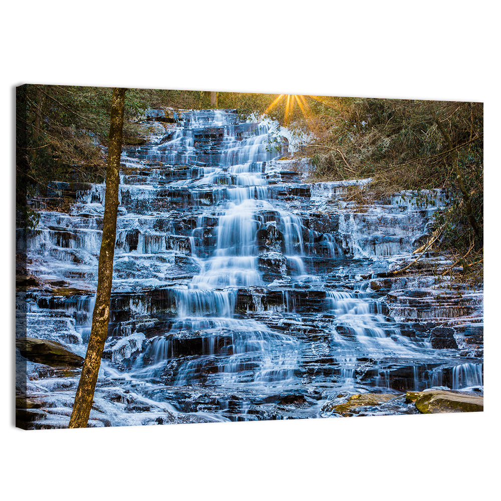 Minnehaha Falls Winter Cascade Wall Art, canvas print, landscape