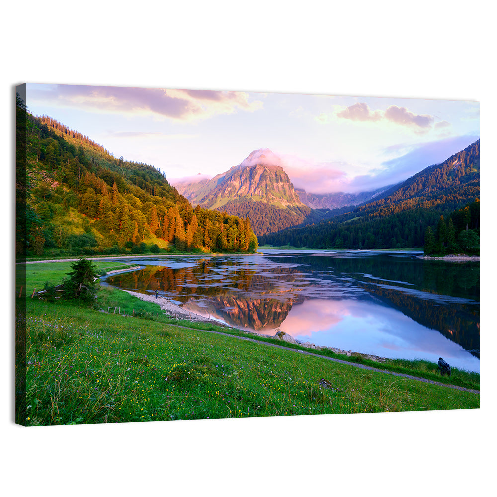 Obersee Reflection, Switzerland Wall Art, canvas print, landscape