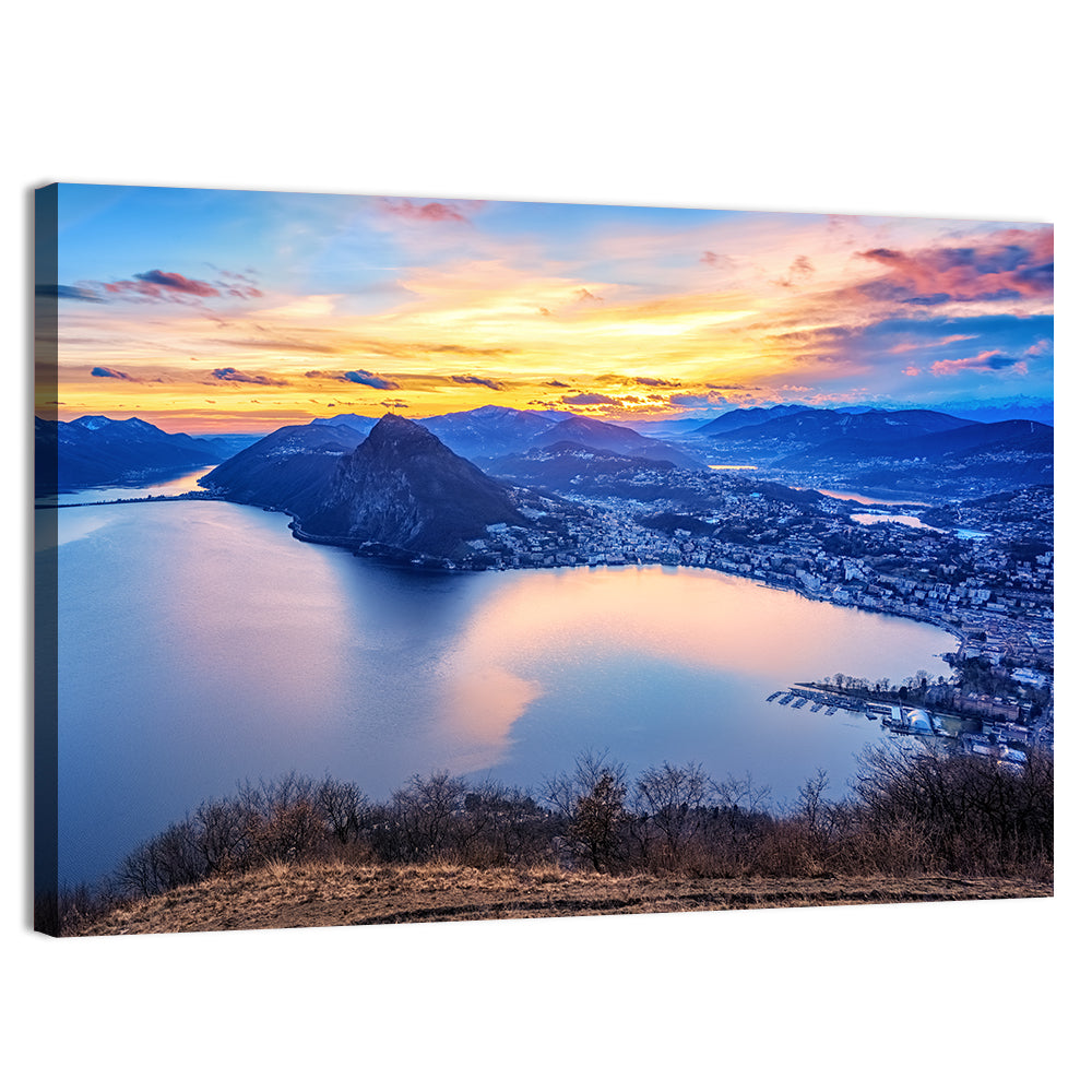 Lake Lugano Sunset Wall Art