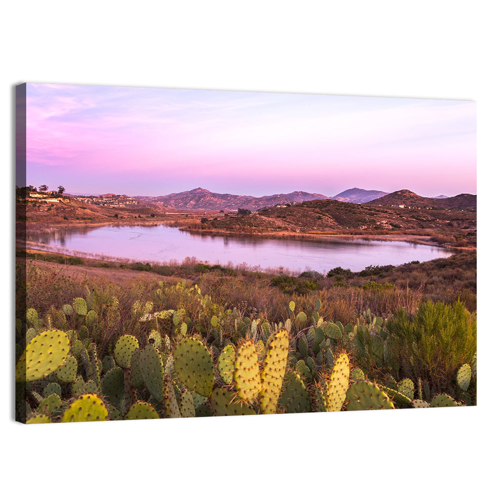 Lake Hodges Sunset Wall Art, canvas print, landscape
