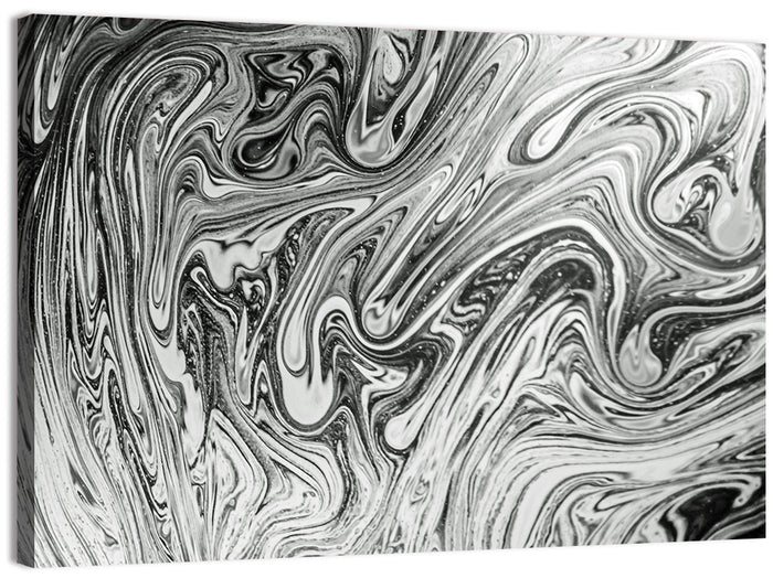 Ink Swirl Monochrome Abstract Wall Art as a canvas print