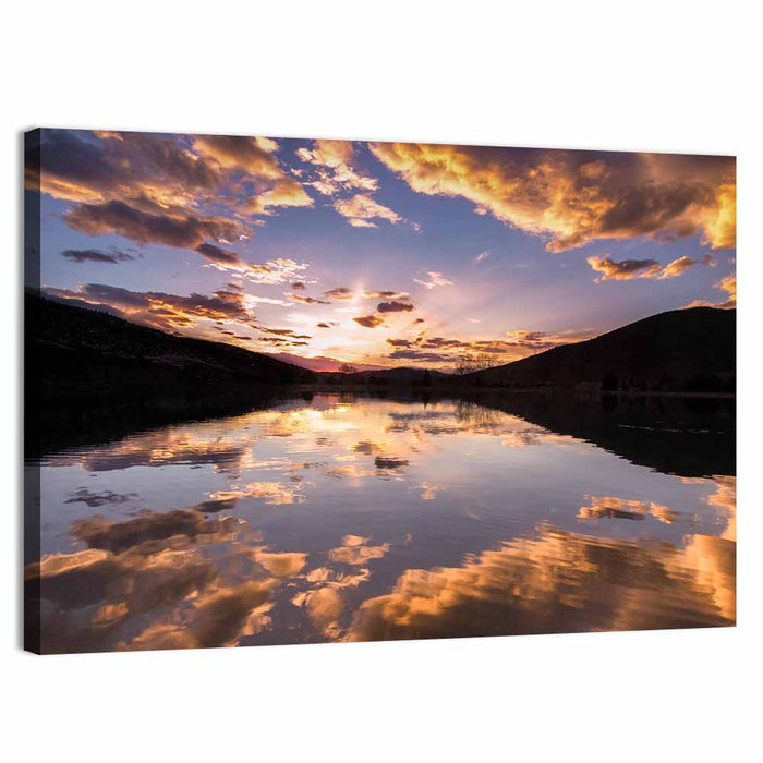 Avon Lake Clouds Wall Art as a canvas print