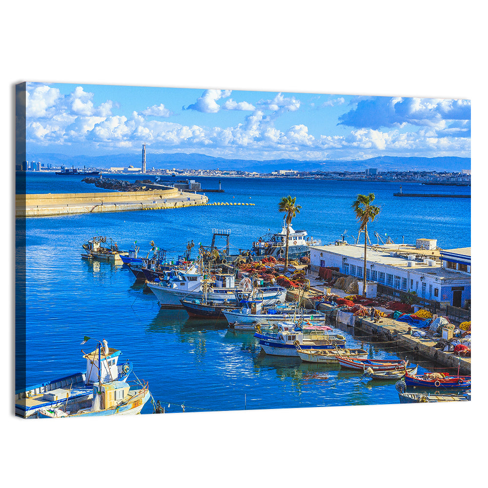 Sfax Fishing Harbor Wall Art, canvas print, landscape