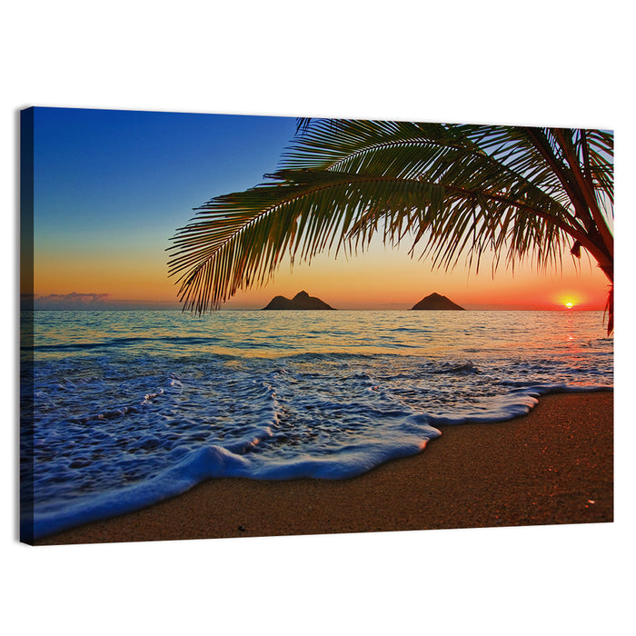 Lanikai Sunset Over Mokulua Islands Wall Art as a canvas print