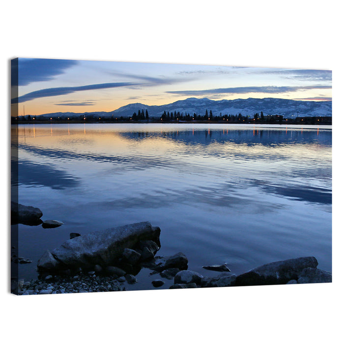 Sparks Marina Twilight Reflection Wall Art as a canvas print