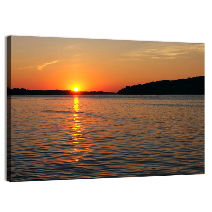 Mississippi River Sunset Wall Art as a canvas print
