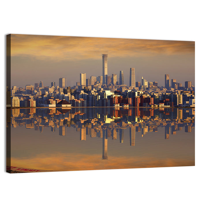 Beijing Citic Tower Skyline Wall Art as a canvas print