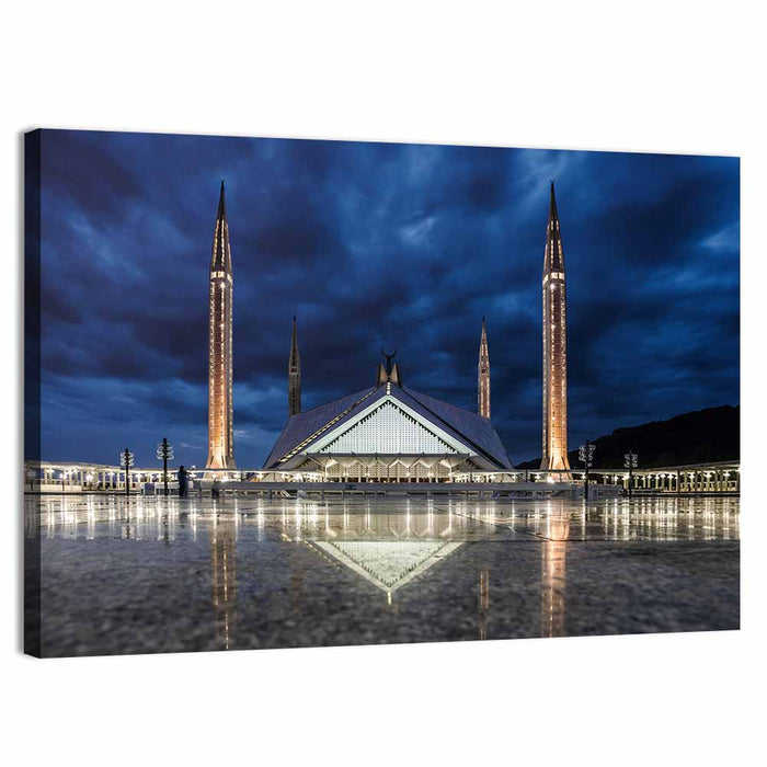 Faisal Mosque Islamabad Wall Art as a canvas print