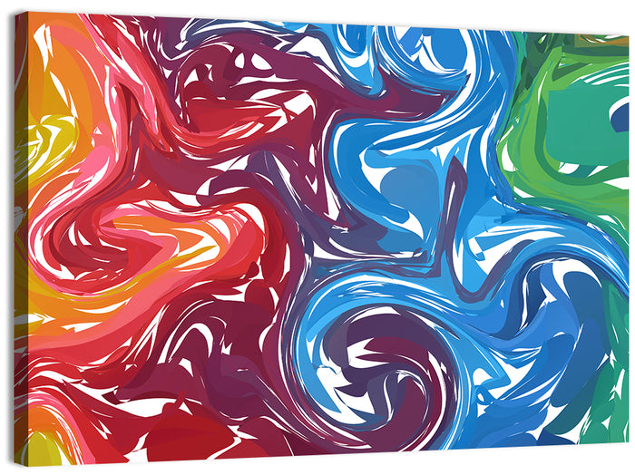 Marbled Color Flow Abstract Wall Art as a canvas print