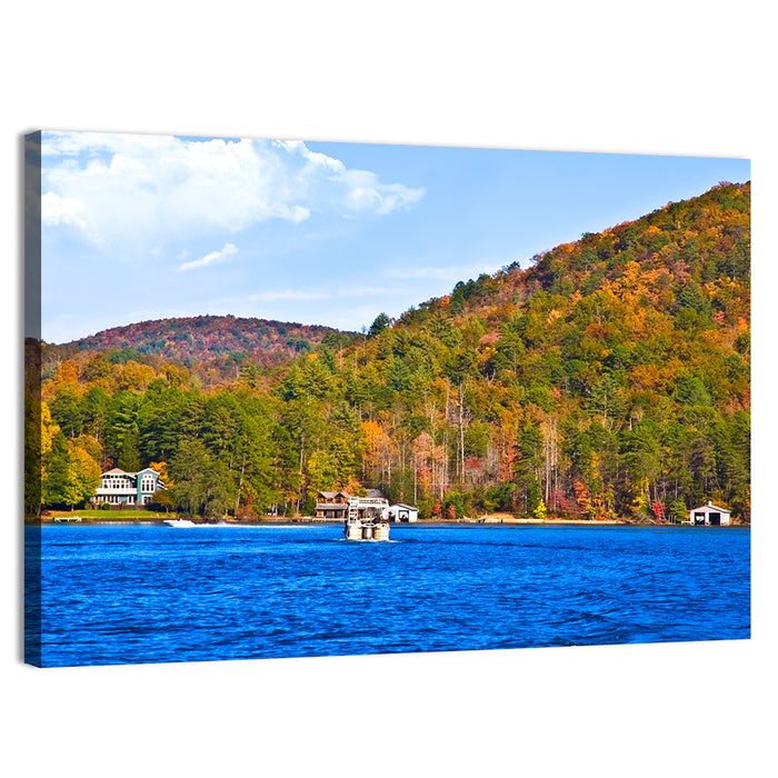 Lake Burton Autumn View Wall Art as a canvas print