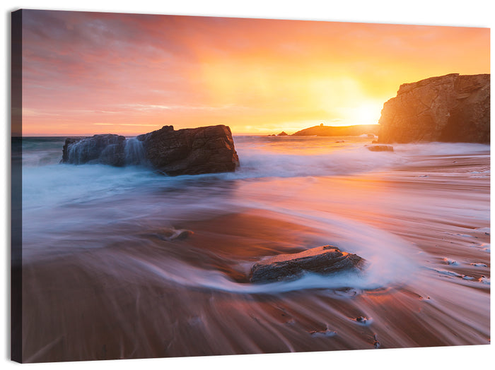 Quiberon Beach Sunset Wall Art as a canvas print