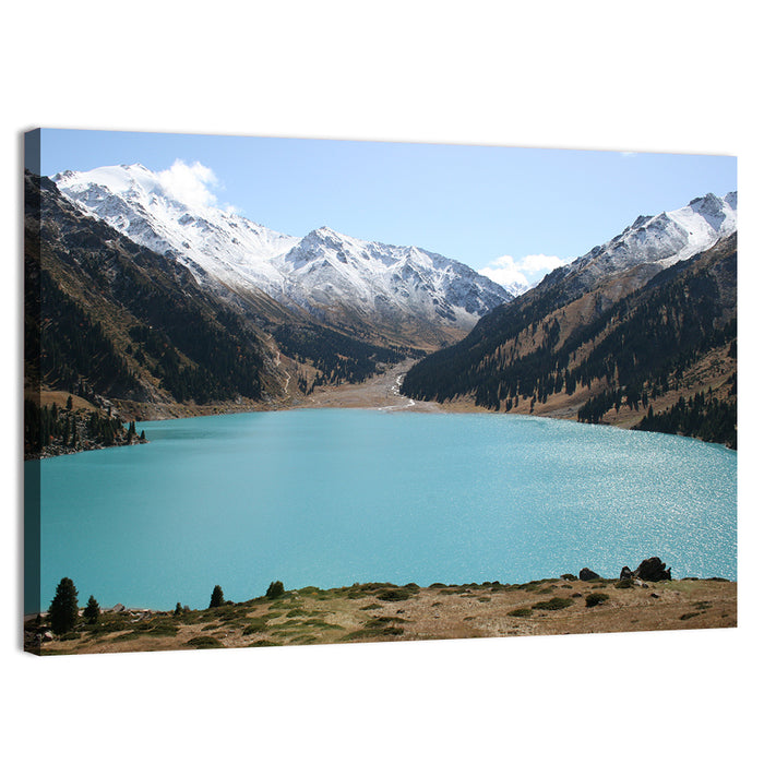 Big Almaty Lake Wall Art as a canvas print