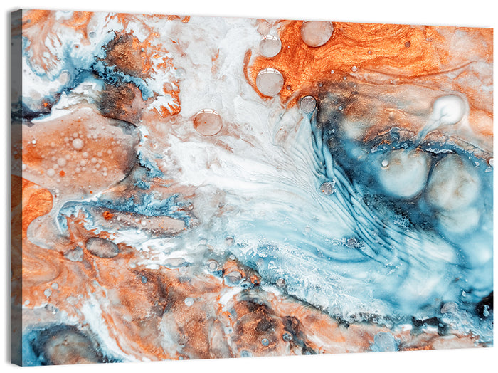 Copper Marble Fluid Abstract Wall Art as a canvas print