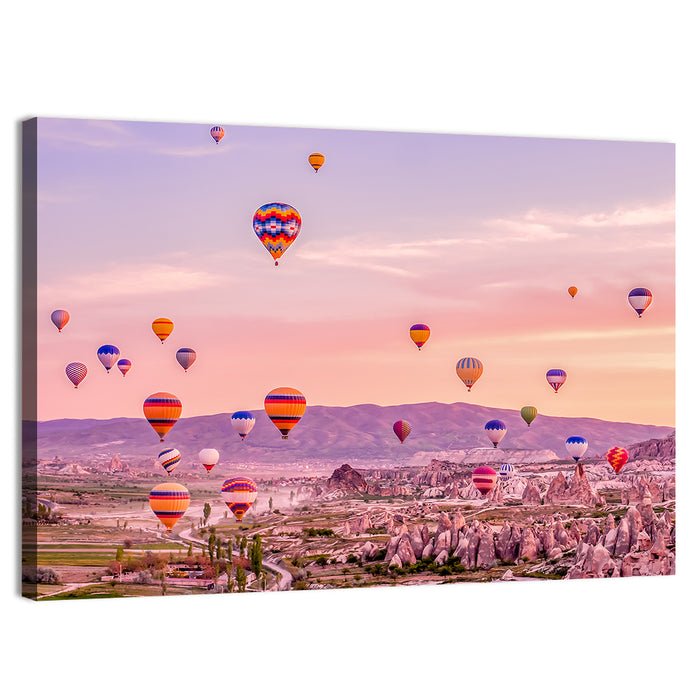 Cappadocia Hot Air Balloons Wall Art as a canvas print