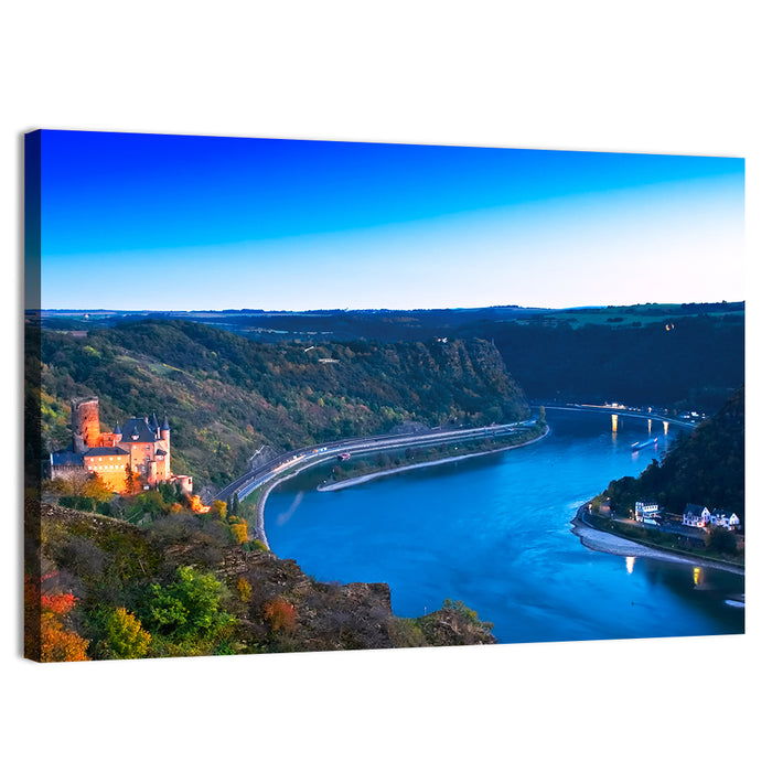 Rhine Valley at Dusk Wall Art as a canvas print