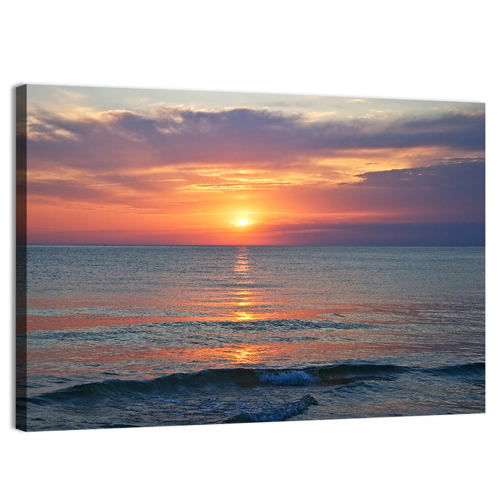 Lake Michigan Sunset Reflection Wall Art, canvas print, landscape