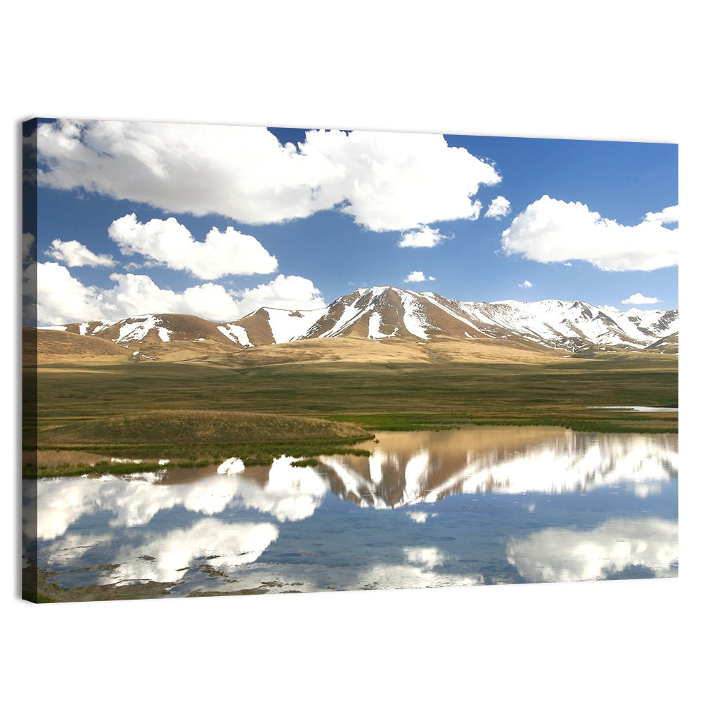 Song Kul Lake Reflection Wall Art, canvas print, landscape