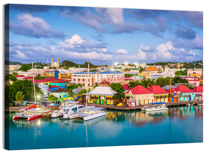 St. John’s Harbor at Golden Dusk Wall Art as a canvas print